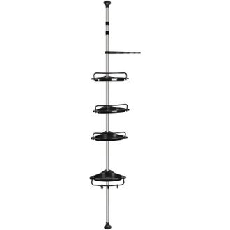 OEM &Eacute;tag&egrave;re De Douche - R&eacute;glable 105 &Agrave; 310 Cm - Acier Inoxydable Et Polypropyl&egrave;ne - Pour Baignoire Et Salle De Bain - 4 Paniers + Porte-serviettes - 1 Uni