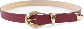 Petit Moments Marisa Faux Suede Belt in Burgundy/Gold at Nordstrom, Size X-Small