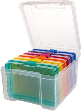 OEM Caja De Almacenamiento Colorida - Contiene 6 Compartimentos - Dimensiones: 21 X 18,5 X 14 Cm