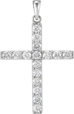 Diamond2Deal 14k Gold 1/4ct Lab-Grown Diamond Cross Pendant