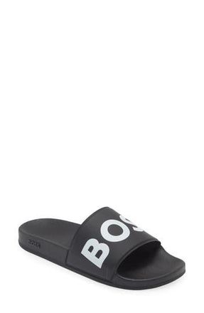 BOSS Sean Slide Sandal in Black at Nordstrom Rack, Size 12Us / 11Uk
