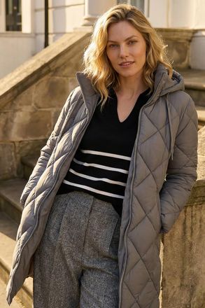 Roman Diamond Quilt Padded Coat