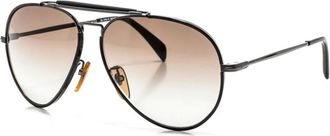 Eyewear by David Beckham Aviator zonnebril met acetaat- en metalen montuur - Heren - Zonnebrillen - Zwart - ONE Size - Accessoires