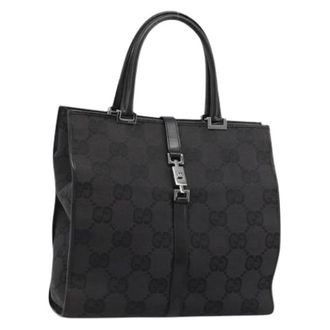 Gucci Pre-owned Handbags, female, Black, Size: ONE SIZE Pre-owned Vintage GG Canvas Tote
