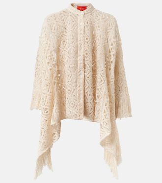 La DoubleJ Lacey Foulard macram&eacute; cotton shirt