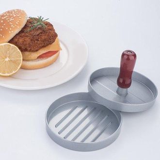 OEM M&aacute;quina Para Hacer Briquetas De Hamburguesa, Resistente Al Calor, Ranuras De Parrilla Densas, Gran Ayuda Al Hacer Hamburguesas, Plateada