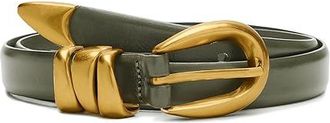 Madewell Triple Metal Keeper Belt Womens Belts Dried Olive : 2XL, Leather