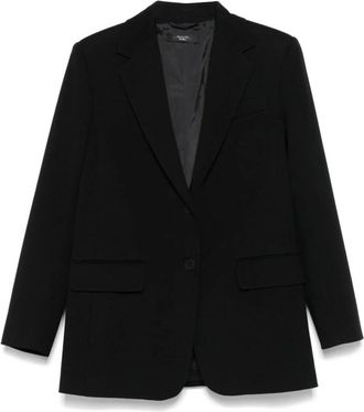 Max Mara Dames, Jassen, Zwart, Maat: XL Katoen