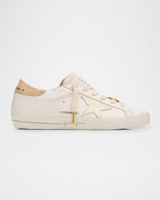 Golden Goose Super-Star Mixed Leather Charm Low-Top Sneakers