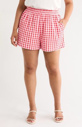 Sugarlips Macon High Waist Shorts in Red-White at Nordstrom, Size 2X