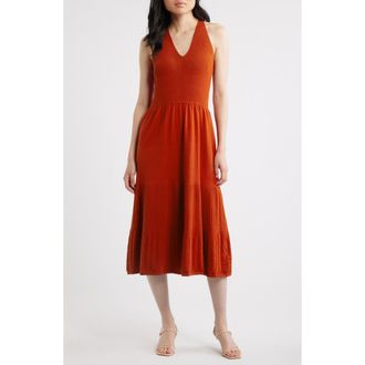 Elie Tahari The Hazel Sleeveless Sweater Midi Dress in Moroccan Red at Nordstrom, Size X-Small