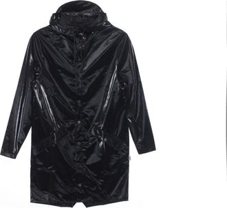 Rains long hooded jacket - men - Polyester - S - Black