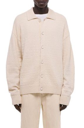 Helmut Lang Wool & Cotton Blend Slub Cardigan in Natural at Nordstrom, Size Xx-Large