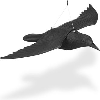 Relaxdays Relaxdays - 10 Cuervos Espantap&aacute;jaros Para Colgar, Pl&aacute;stico, 8x41x58 Cm, Negro