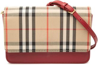 Burberry Pre-owned Burberry House Check Trimmed Leather Flap Crossbody Ladies DTVN7JWIPZZ7MKSB