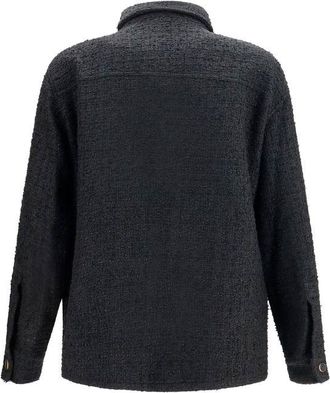 Balmain Mens Black Cotton Full-Length Jacket Clothing