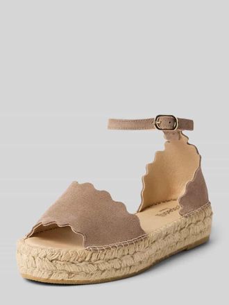 Espadrij Sandalette aus Leder Modell LYON in Taupe, Gr&ouml;&szlig;e 36