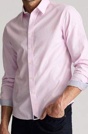 UNTUCKit Douro Stripe Wrinkle Resistant Button-Up Shirt in Pink at Nordstrom, Size Xxx-Large