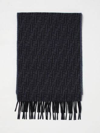 Fendi Sciarpa in lana e cashmere double face con monogramma FF all-over