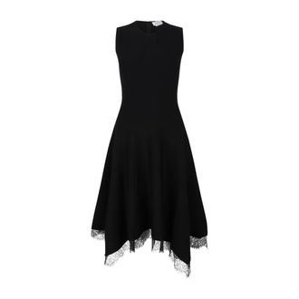 Alexander McQueen Asymmetrische Midi Jurk - Dames - Jurken - Zwart - Maat: XS