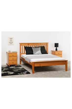 Seconique Monaco 46 Double Bed Low Foot End in Light Oak