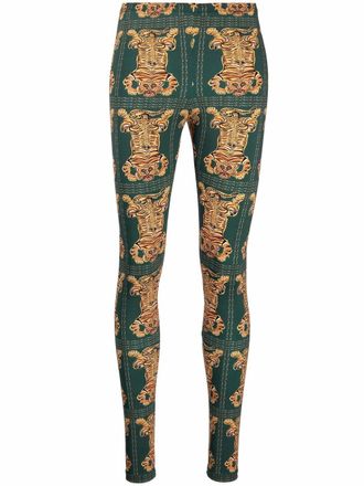 La DoubleJ floral-print stretch leggings - women - Spandex/Elastane/Polyamide - L - Green
