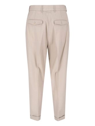 Cruna Mens Trousers Beige Virgin Wool
