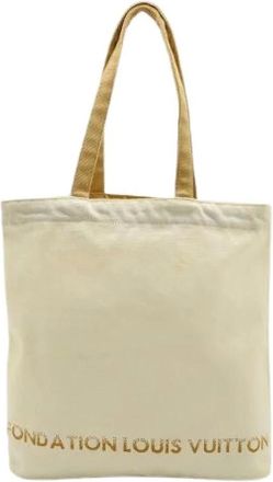 Louis Vuitton Pre-owned Tote Bags, female, Beige, Size: ONE SIZE Pre-owned Fondation Canvas Tote Bag Limited