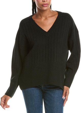 N.Peal N.Peal Wide Rib V-Neck 100% Cashmere Sweater