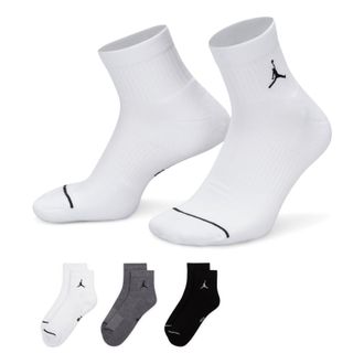 Nike Jordan Air Jordan Everyday Ankle Socks (3 Pairs) White Black Grey DX9655-911
