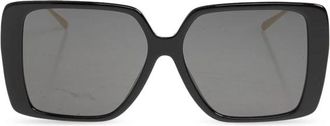 Tory Burch Miller Oversized Vierkante Zonnebril - Dames - Zonnebrillen - Zwart - 56 MM - Accessoires