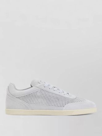 Kiton sneakers flat sole perforated design round toe