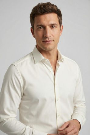 Olymp Businesshemd OLYMP Level Five body fit, Herren, Gr. 38, N-Gr, beige (hellbeige), Web, Obermaterial: 97% Baumwolle, 3% Elastolefin, 2-Knopf-Manschette,