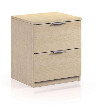 F.R.S. Frs - Mesita De Noche Hierro 2 Cajones Acabado Roble 45 Cm(alto)38 Cm(ancho)33.5 Cm(fondo)