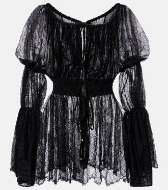 Blumarine Floral Chantilly lace top