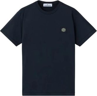 Stone Island Cotton Jersey 60/2 2100027 V0020 - Heren - T-shirts - Blauw - XL - Katoen - Tops