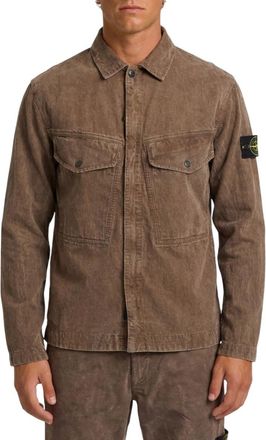 Stone Island Brown Textured Overshirt