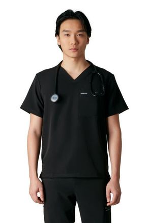 Members Only Brighton 3-Pocket Scrub Top in Black at Nordstrom, Size Xx-Large