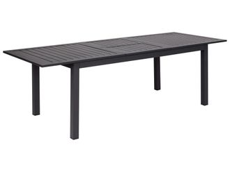 Beliani Mesa de comedor 8 personas de metal gris