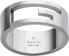 Gucci Branded Sterling Sterling Band Ring Size 7.25 YBC032661001015