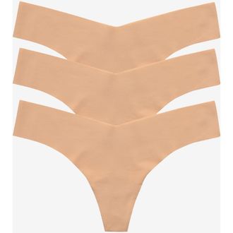 Commando Classic Solid Thong 3-Pack in Beige at Nordstrom, Size X-Small