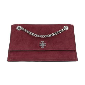 Tory Burch Suede Chain Shoulder Bag - Dames - Tassen - Rood - Maat: ONE Size Su&egrave;de