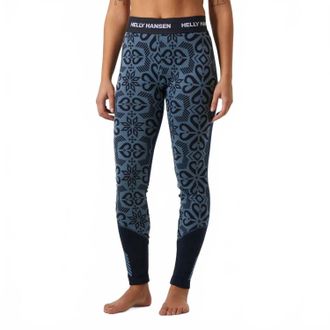 Helly Hansen Lifa Merino Midweight Graphic Pant In Navy Nordic Rose