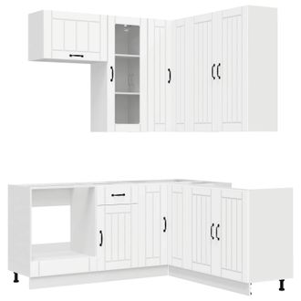 vidaXL Unidad De Cocina Lucca 8 Uds. Blanco Madera De Ingenier&iacute;a Vidaxl