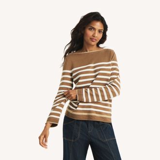 Nautica Womens Striped Boatneck Sweater