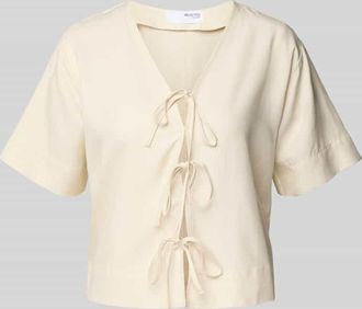 Selected Loose Fit Blusenshirt aus Lyocell-Leinen-Mix Modell NATUK in Offwhite, Gr&ouml;&szlig;e 34