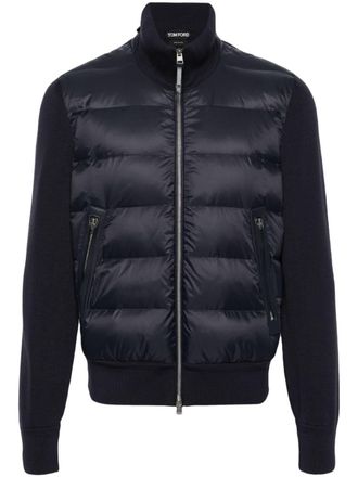 Tom Ford quilted padded jacket - men - Duck Down/Polyamide/Cotton - 54 - Blue