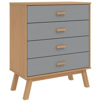 Berkfield Home Drawer Cabinet OLDEN Grey & Brown Solid Wood Pine