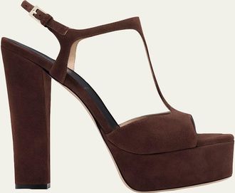 Tom Ford 130mm Angelina Suede Platform Sandals