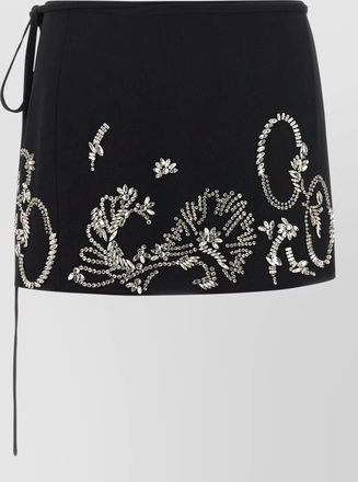 Dries Van Noten gabrinas skirt embellished wrap mini tie side